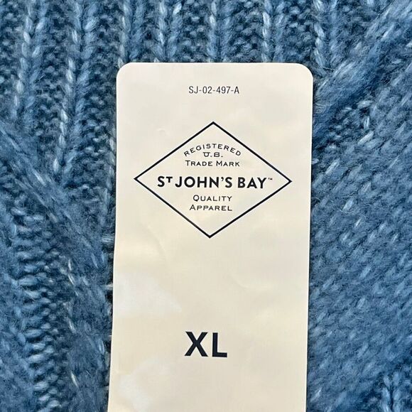 ST. JOHN’S BAY Women’s Pullover Sweater XL Denim Blue V Neck Long Sleeve NWT - Picture 8 of 15